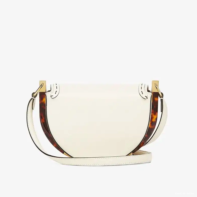 Affordable HOT Logo White Fendi Calf ROMA In Leather Moonlight Bag 0621